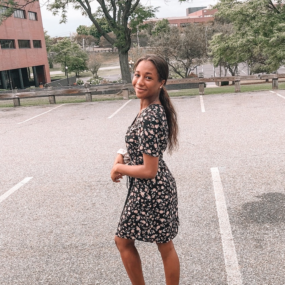 Floral wrap dress